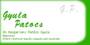 gyula patocs business card